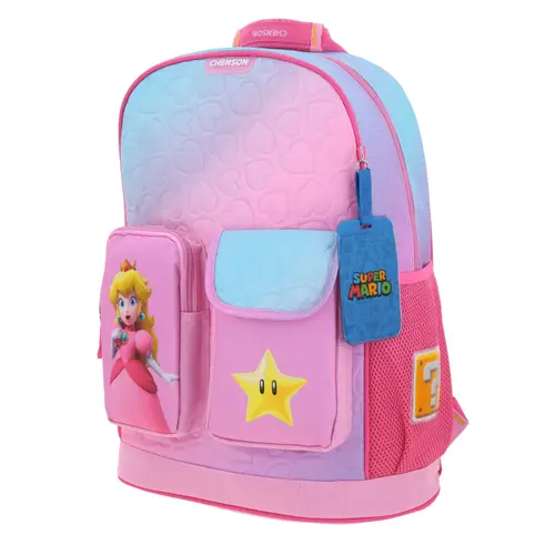 Mochila escolar para niña Mario Bros by Chenson color rosa divertida y segura - vista 2