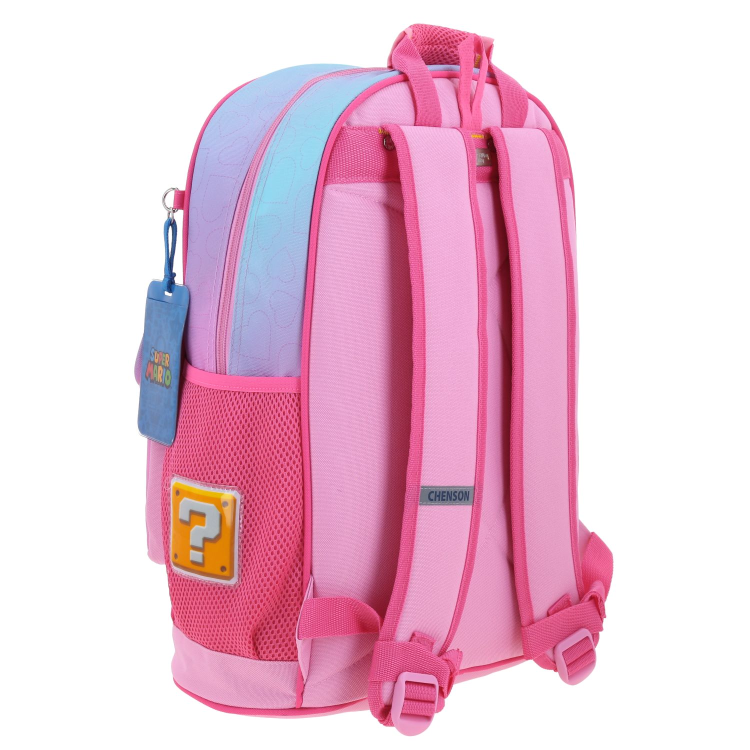 Mochila escolar para niña Mario Bros by Chenson color rosa divertida y segura 3