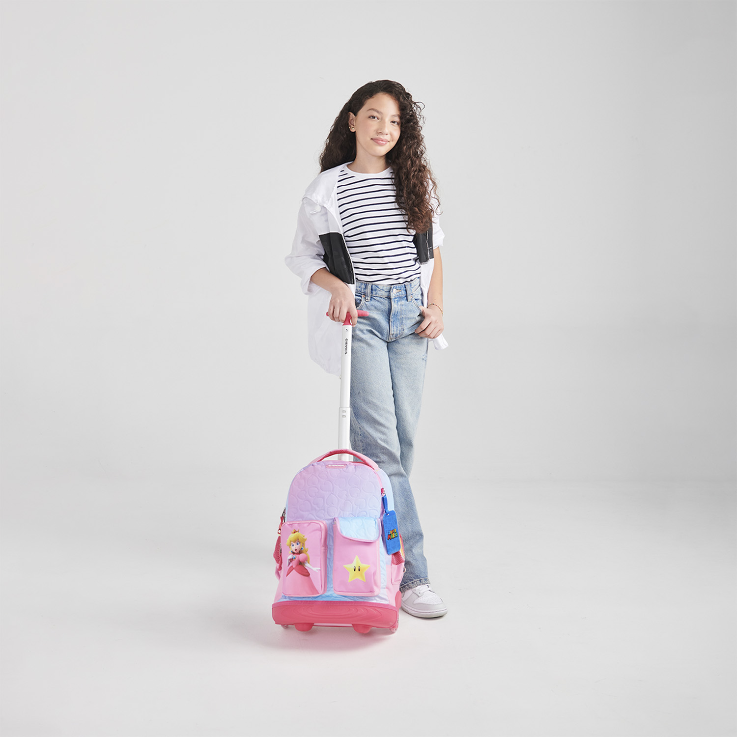 Mochila con Ruedas Mario Bros Rosa para Niña - Diversión y Durabilidad - vista 2