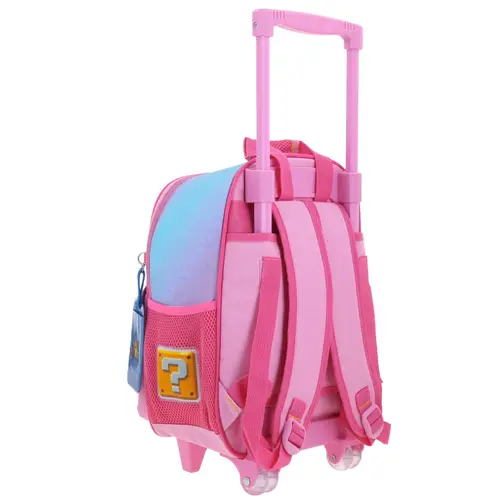 Mochila con Ruedas Mario Bros Rosa para Niña - Divertida y Duradera 3