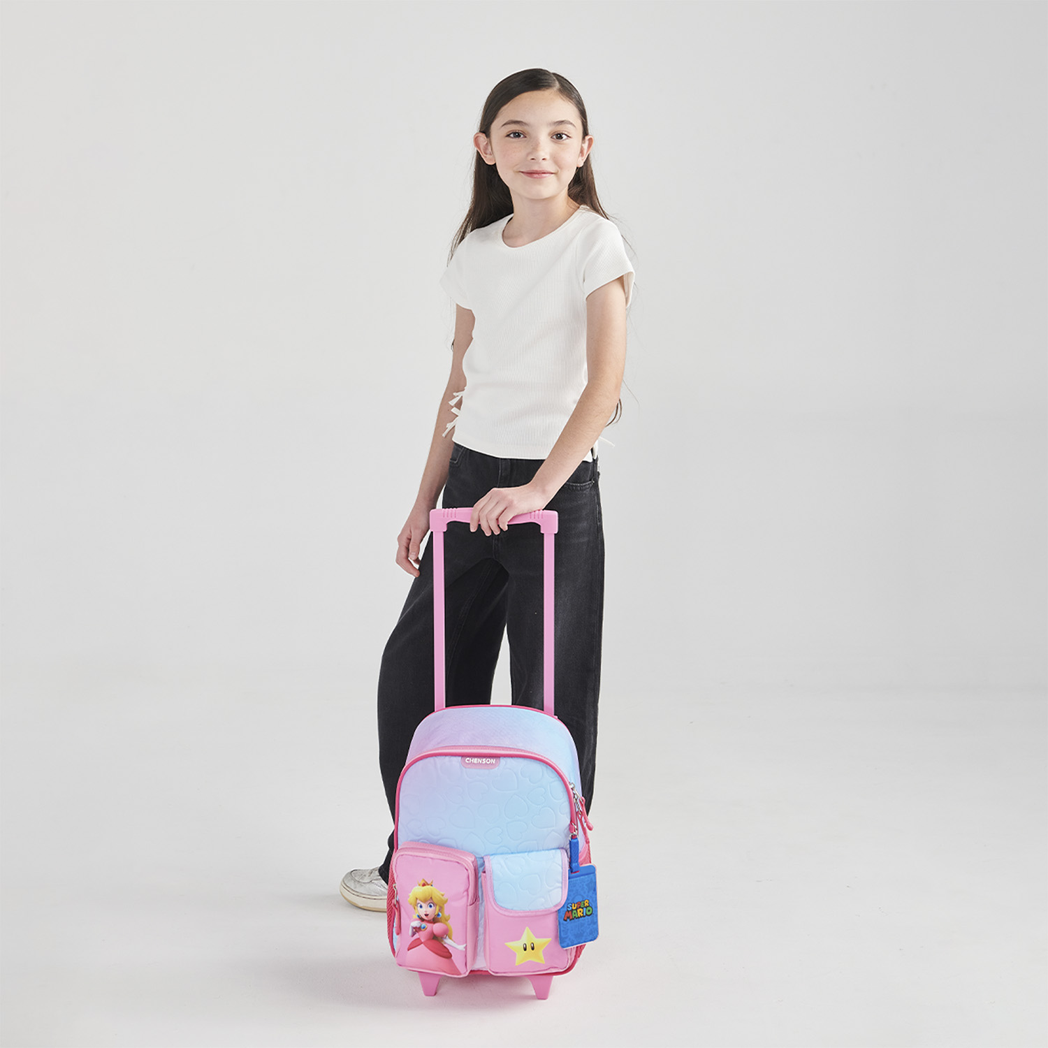 Mochila con Ruedas Mario Bros Rosa para Niña - Divertida y Duradera - vista 2