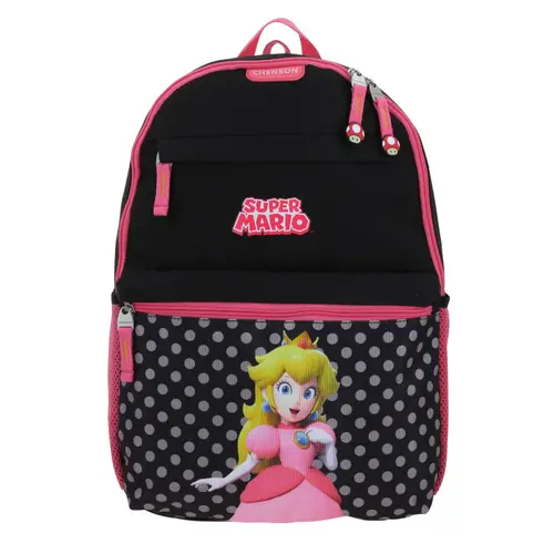 Mochila escolar para niña Mario Bros by Chenson color negro duradera