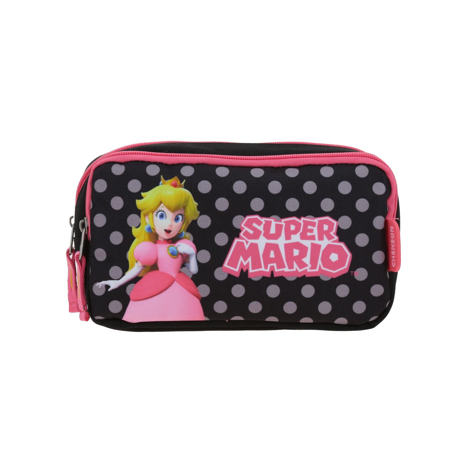 Lapicera escolar para niña Mario Bros by Chenson color negro con doble compartimento