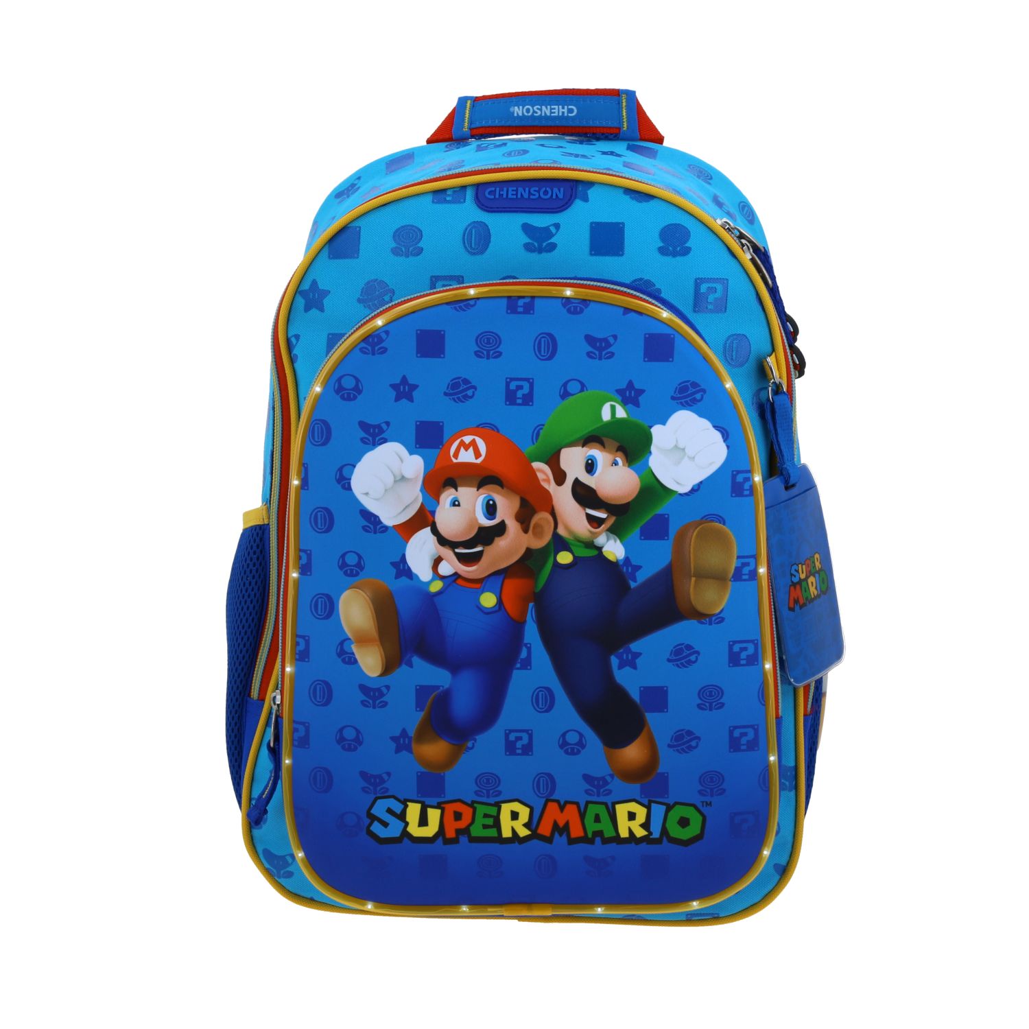 Mochila escolar para niño Mario Bros by Chenson azul con amplio compartimento - vista 2