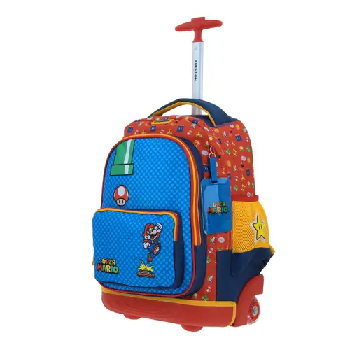 Mochila con Ruedas Mario Bros Azul para Niño - Divertida y Duradera - Modelo MB70511 2