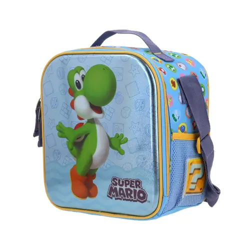 Kit Escolar Mario Bros by Chenson Mochila con Ruedas + Lonchera Azul Infantil - Modelo MB70526 4