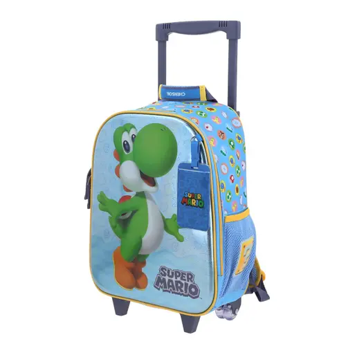 Mochila con Ruedas Mario Bros Azul para Niño - Modelo MB70526 2