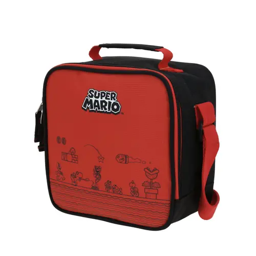 Lonchera escolar Mario Bros by Chenson negra, térmica y duradera 2