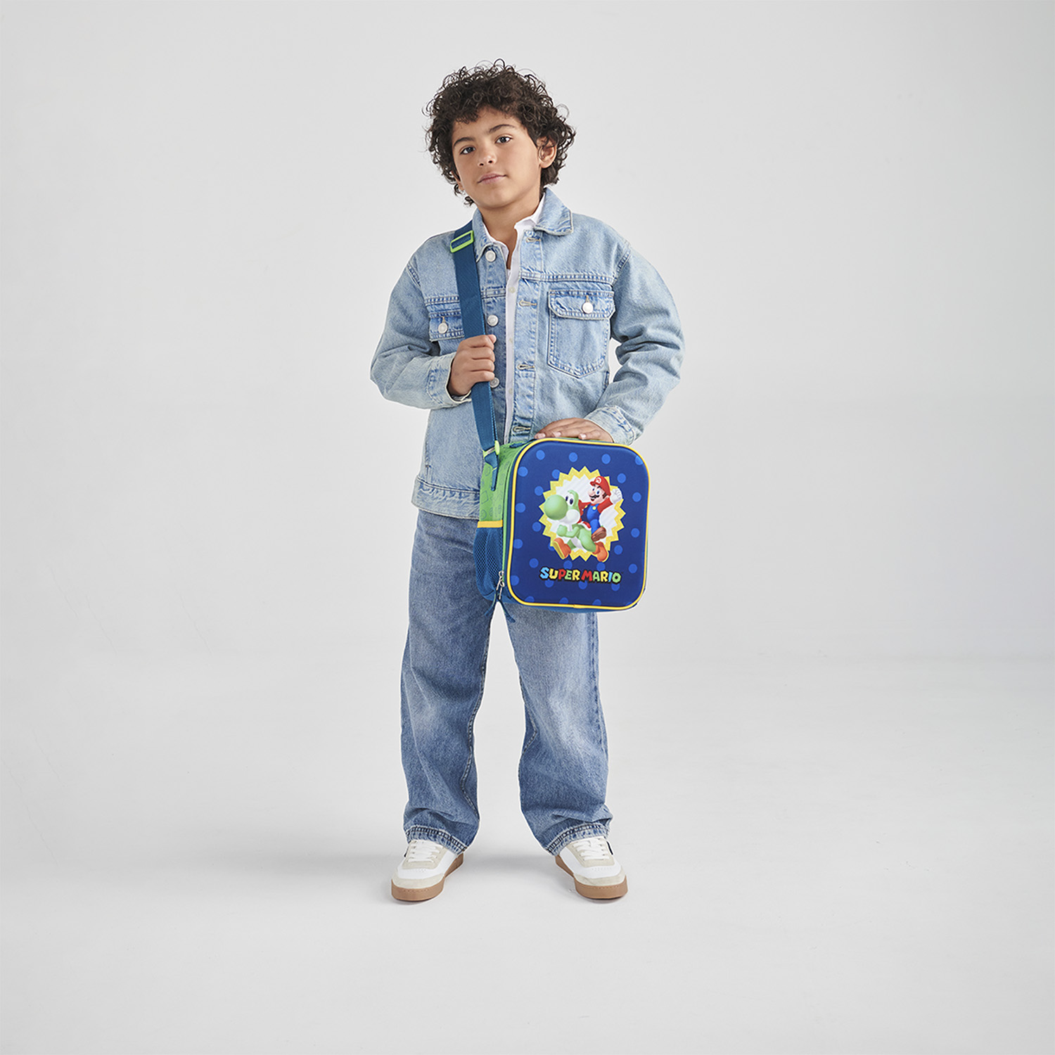 Lonchera Escolar Mario Bros Azul Térmica Chenson - vista 2