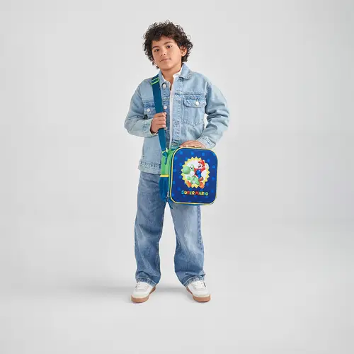 Lonchera Escolar Mario Bros Azul Térmica Chenson - vista 2