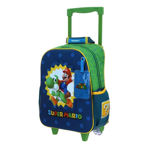 Mochila con Ruedas Mario Bros Azul para Niño - Modelo MB70629 2