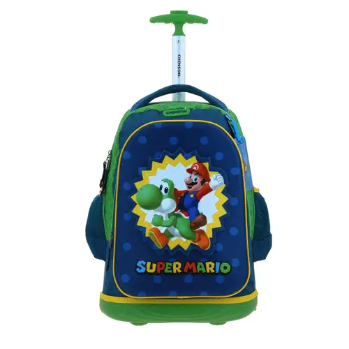 Kit Escolar Mario Bros by Chenson (Mochila con Ruedas + Lonchera) Azul Infantil - Modelo MB70630 1