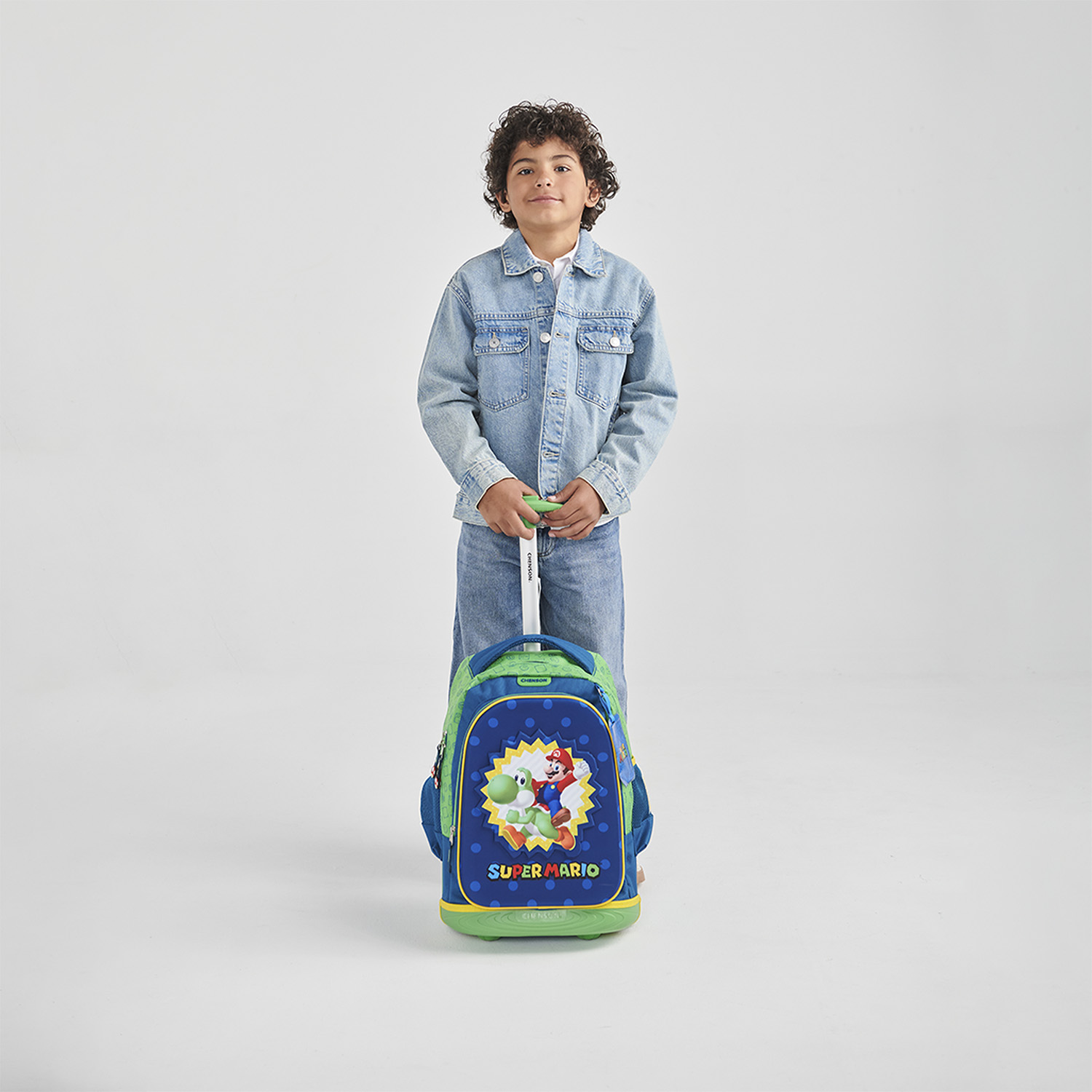 Mochila con Ruedas Mario Bros Azul para Niño - Diversión y Durabilidad - vista 2