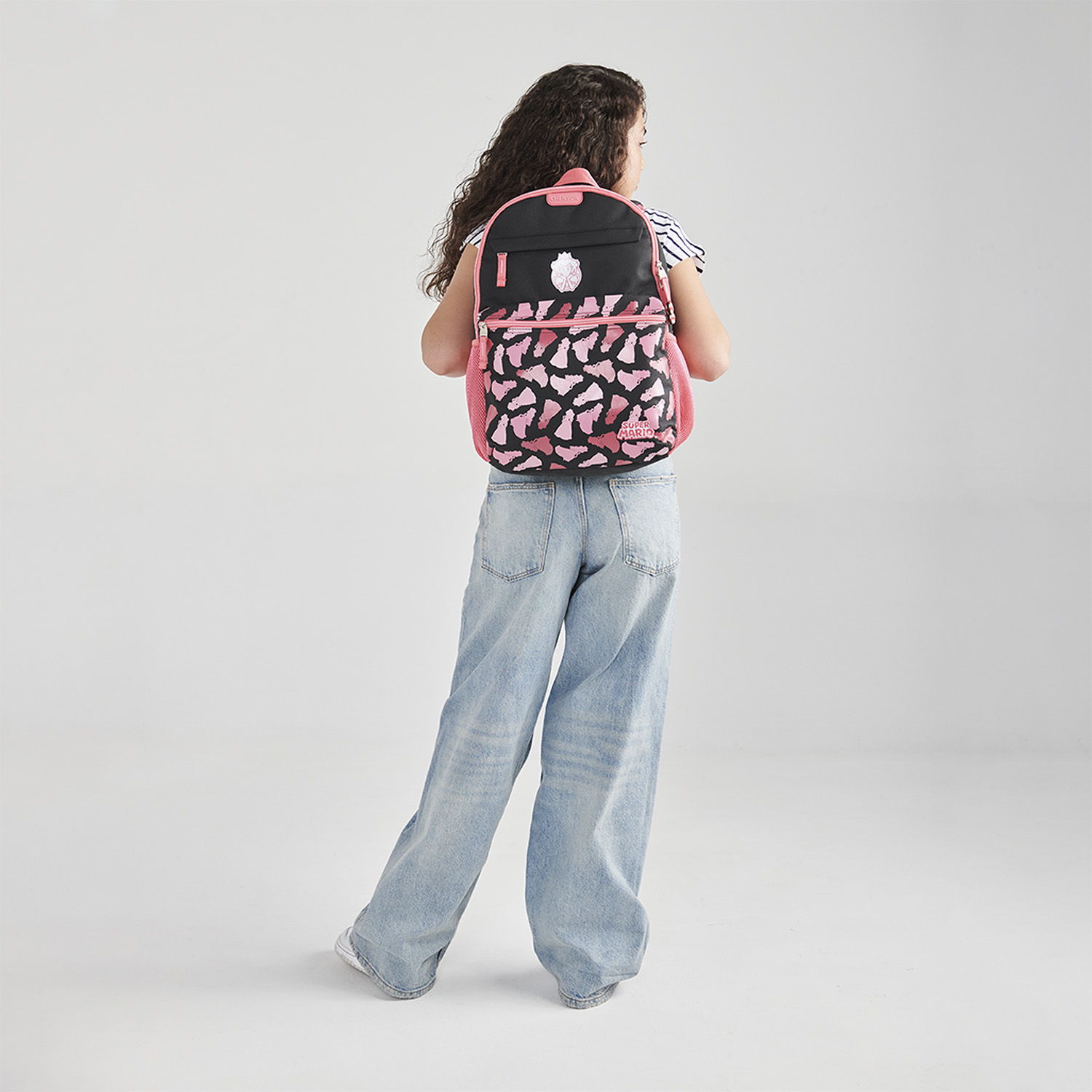 Mochila escolar para niña Mario Bros by Chenson color negro duradera - vista 2