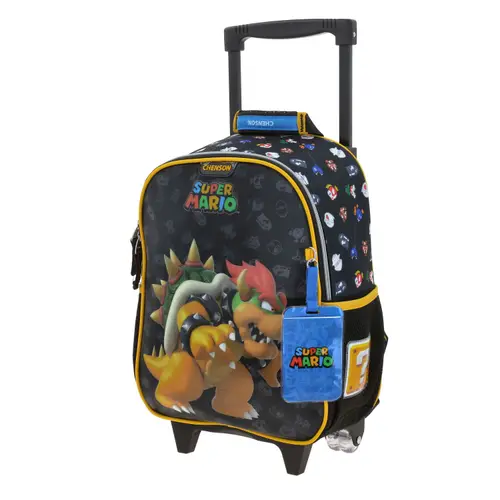 Kit Escolar Mario Bros by Chenson (Mochila con Ruedas + Lonchera) Negro Infantil - Modelo MB70714 2