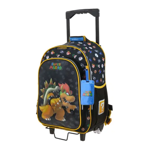 Kit Escolar Mario Bros by Chenson Mochila con Ruedas + Lonchera Negro Infantil - Modelo MB70715 2