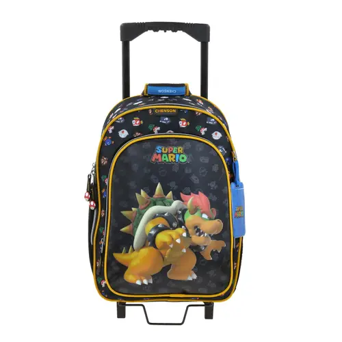 Mochila con Ruedas Mario Bros Negro para Niño - Modelo MB70715 1
