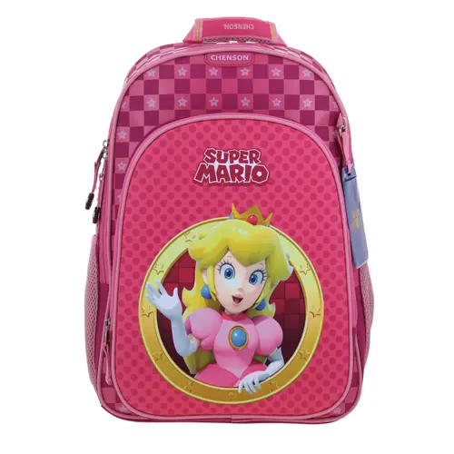 Kit Escolar Mario Bros by Chenson Mochila + Lonchera + Lapicera Rosa Infantil