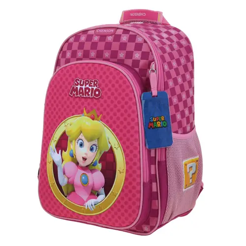 Mochila escolar para niña Mario Bros by Chenson color rosa divertida y segura - vista 2
