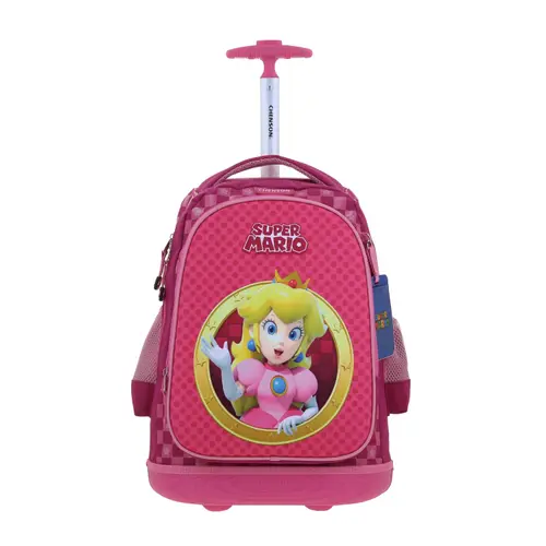Kit Escolar Mario Bros by Chenson (Mochila con Ruedas + Lonchera + Lapicera) Rosa Infantil - Modelo MB70734 - vista 2