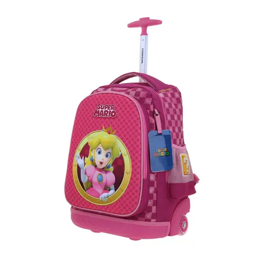 Mochila con Ruedas Mario Bros Rosa para Niña - Diversión y Durabilidad - vista 2