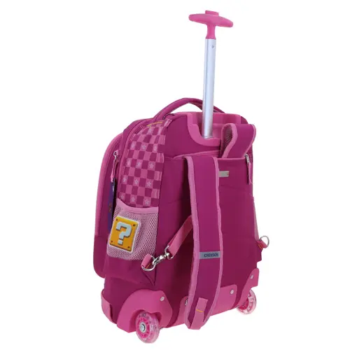 Mochila con Ruedas Mario Bros Rosa para Niña - Modelo MB70734 3