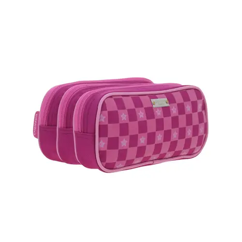 Lapicera escolar para niña Mario Bros by Chenson color rosa con triple compartimento - Modelo MB70735 3