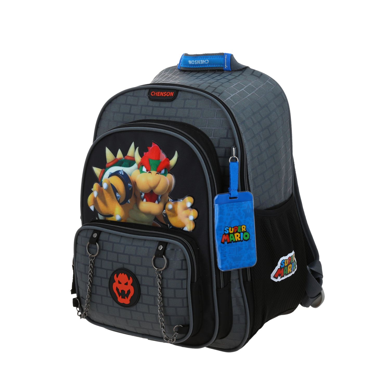 Mochila Escolar Mario Bros Gris Chenson - Resistente Niño 2