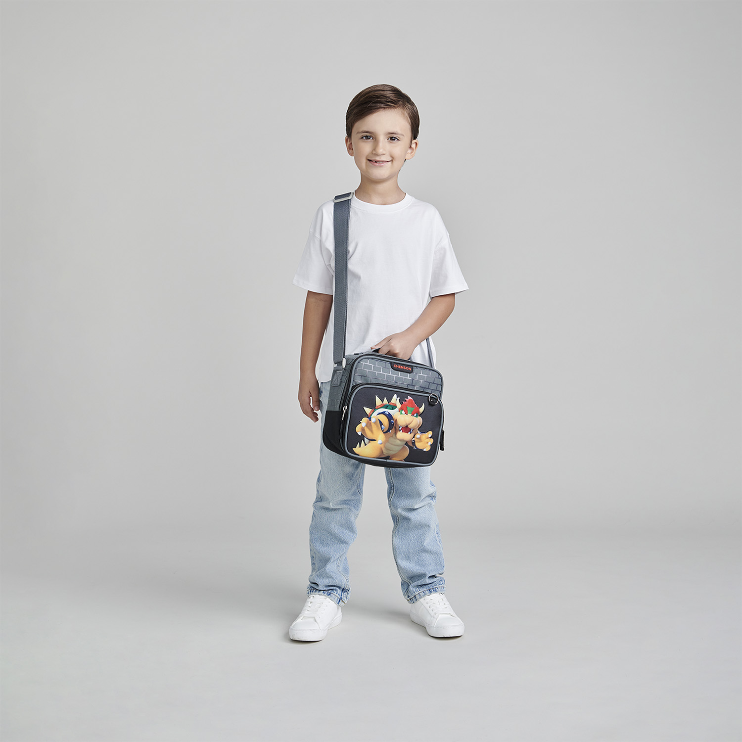 Lonchera Escolar Mario Bros Gris Térmica para Niño | Chenson - vista 2