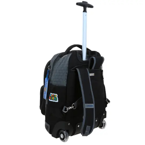Mochila con Ruedas Mario Bros Gris Chenson Escolar Niño 3