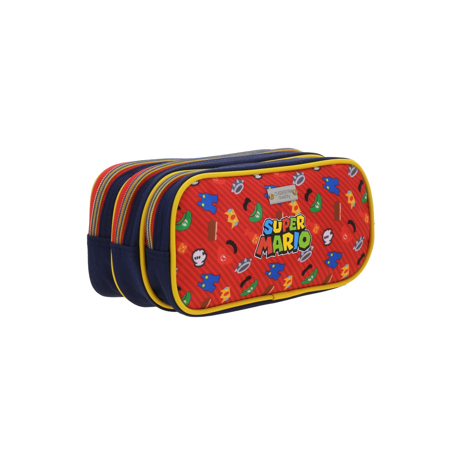 Lapicera Mario Bros Rojo Triple Compartimento Escolar Chenson 3