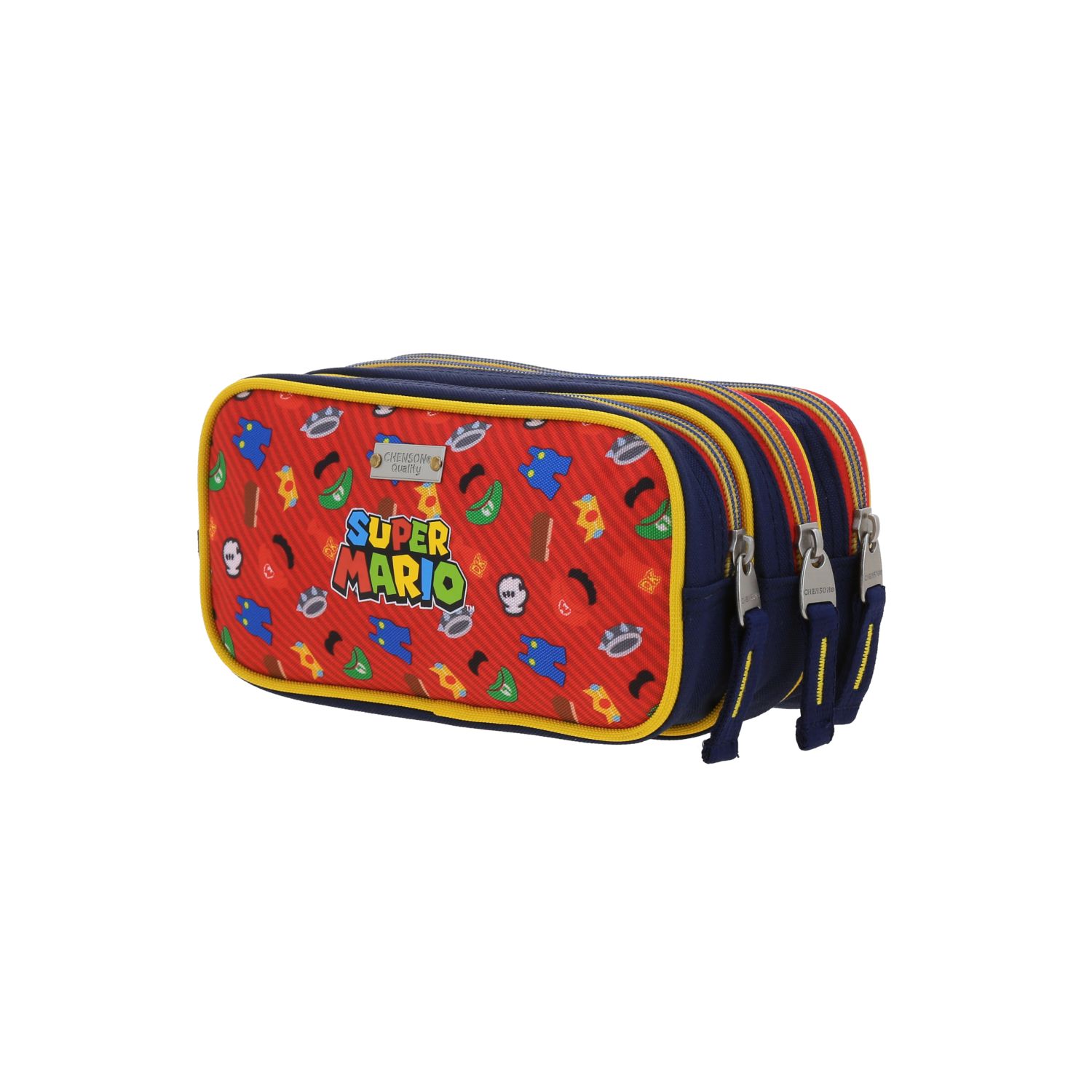 Lapicera Mario Bros Rojo Triple Compartimento Escolar Chenson 5