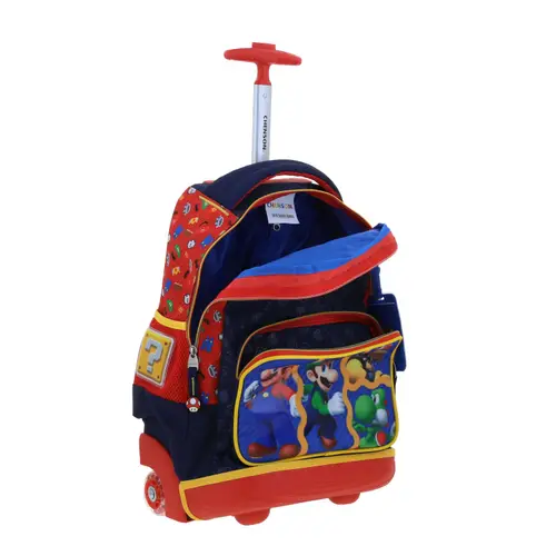 Mochila con Ruedas Mario Bros Roja Primaria Chenson - vista 2