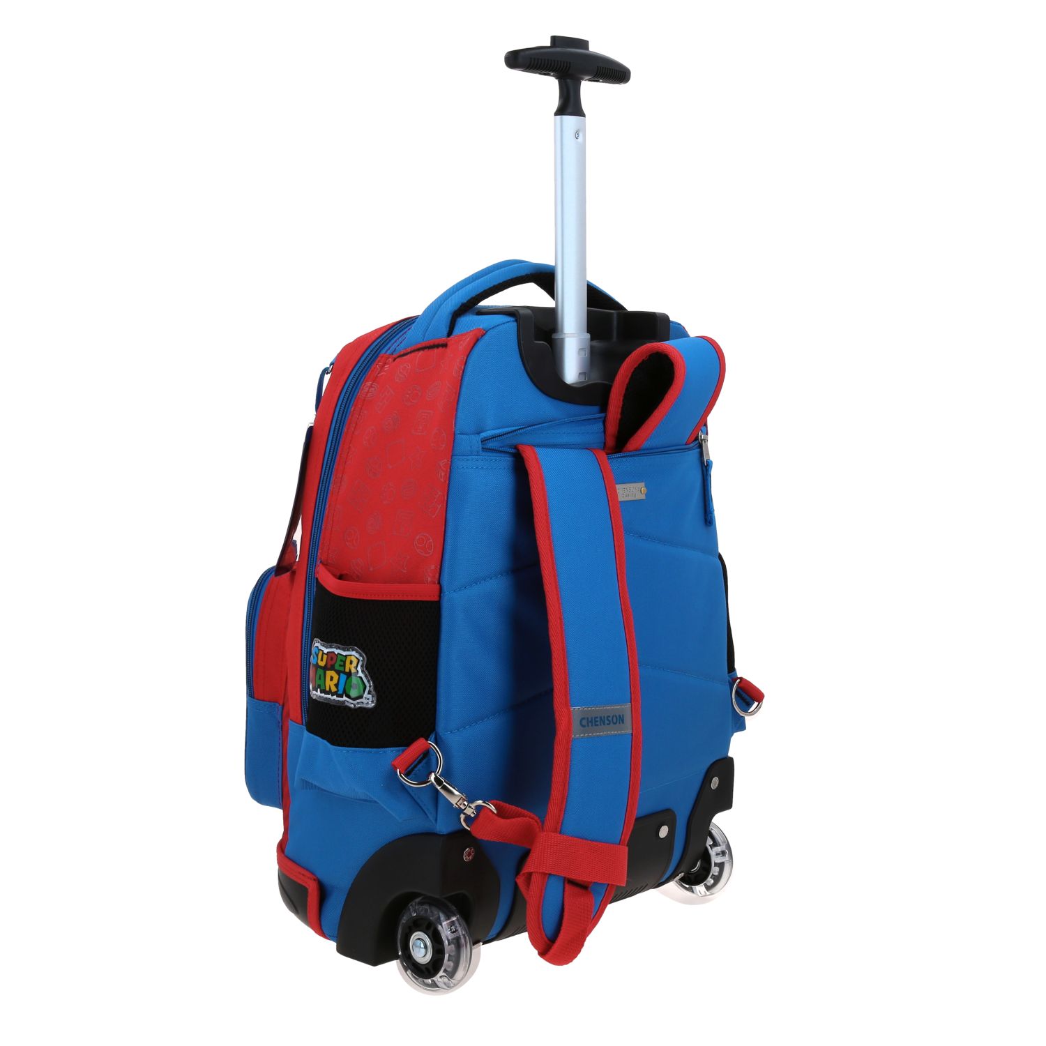 Mochila con Ruedas Mario Bros Azul Chenson Escolar 3