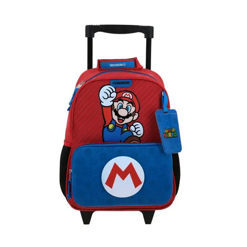 Mochila con Ruedas Mario Bros Azul Chenson Kinder