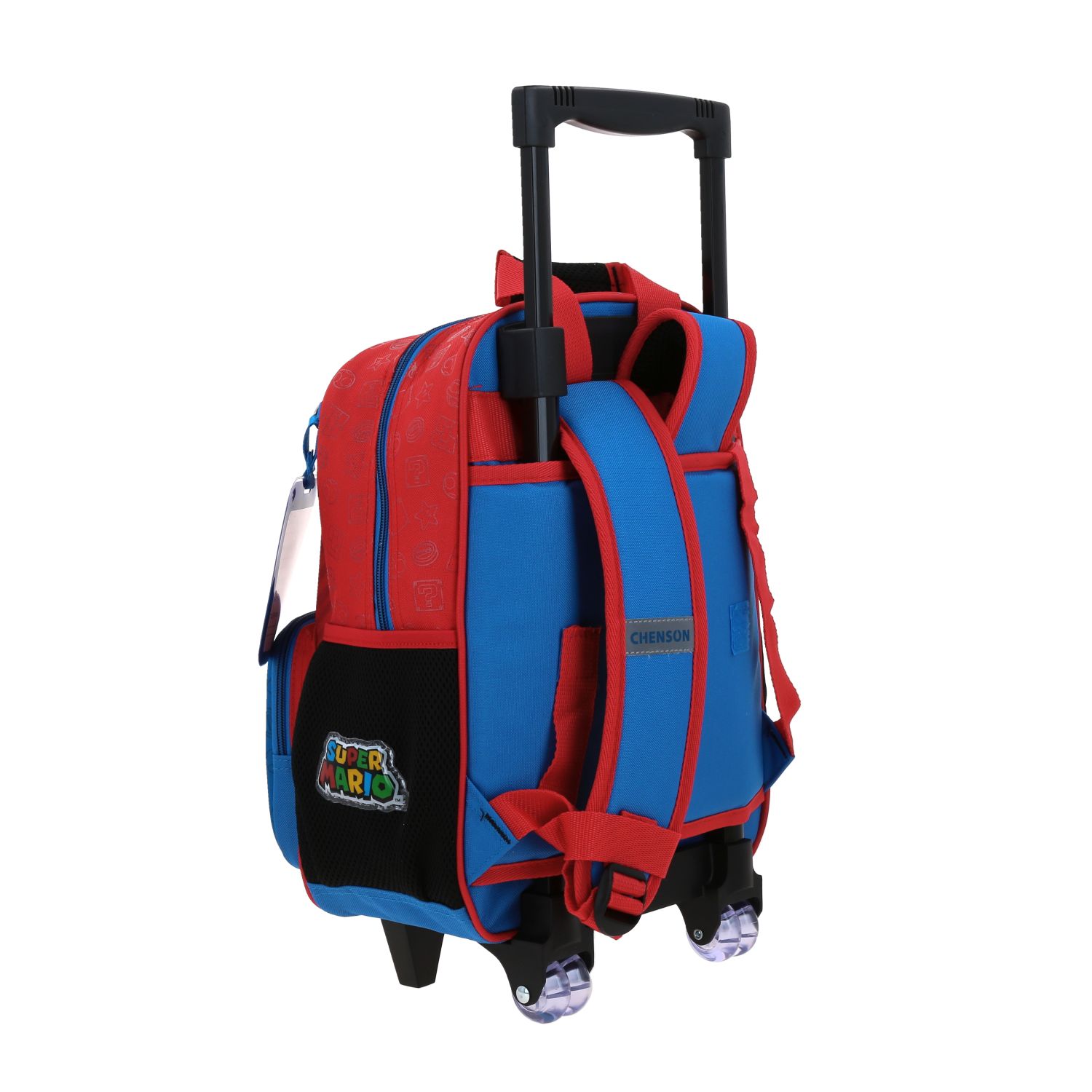 Mochila con Ruedas Mario Bros Azul Chenson Escolar 3