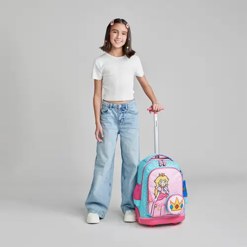 Mochila con Ruedas Mario Bros Turquesa Infantil Chenson - vista 2