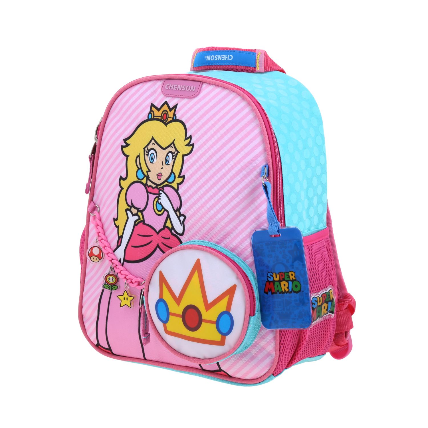 Mochila Escolar Mario Bros Turquesa Chenson Resistente Niño 2