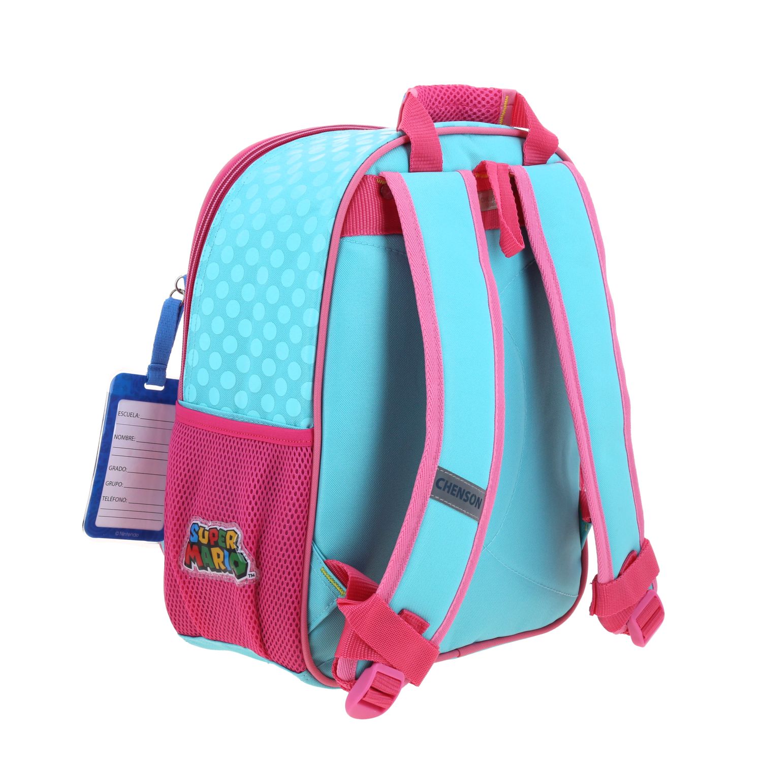Mochila Escolar Mario Bros Turquesa Chenson Resistente Niño 3
