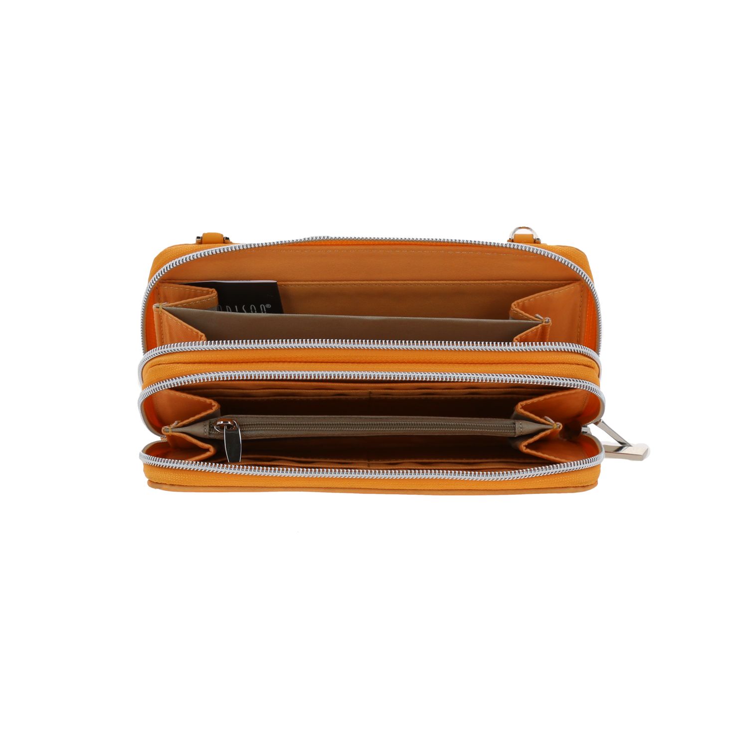 Cartera elegante para dama Madison by Chenson color naranja con doble compartimento - vista 2