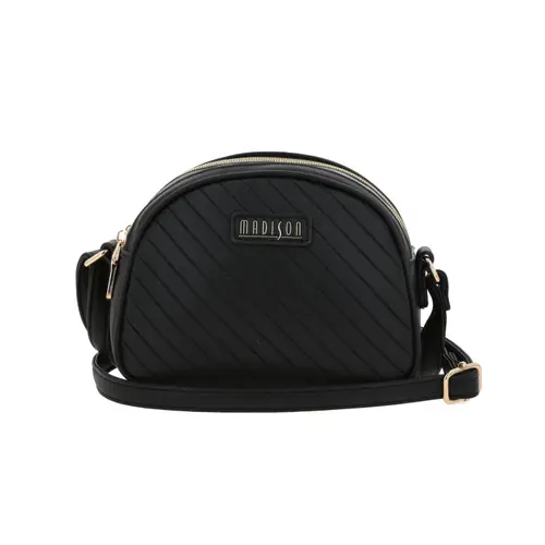 Bolsa de lado para dama Madison by Chenson color negro con doble compartimento 1