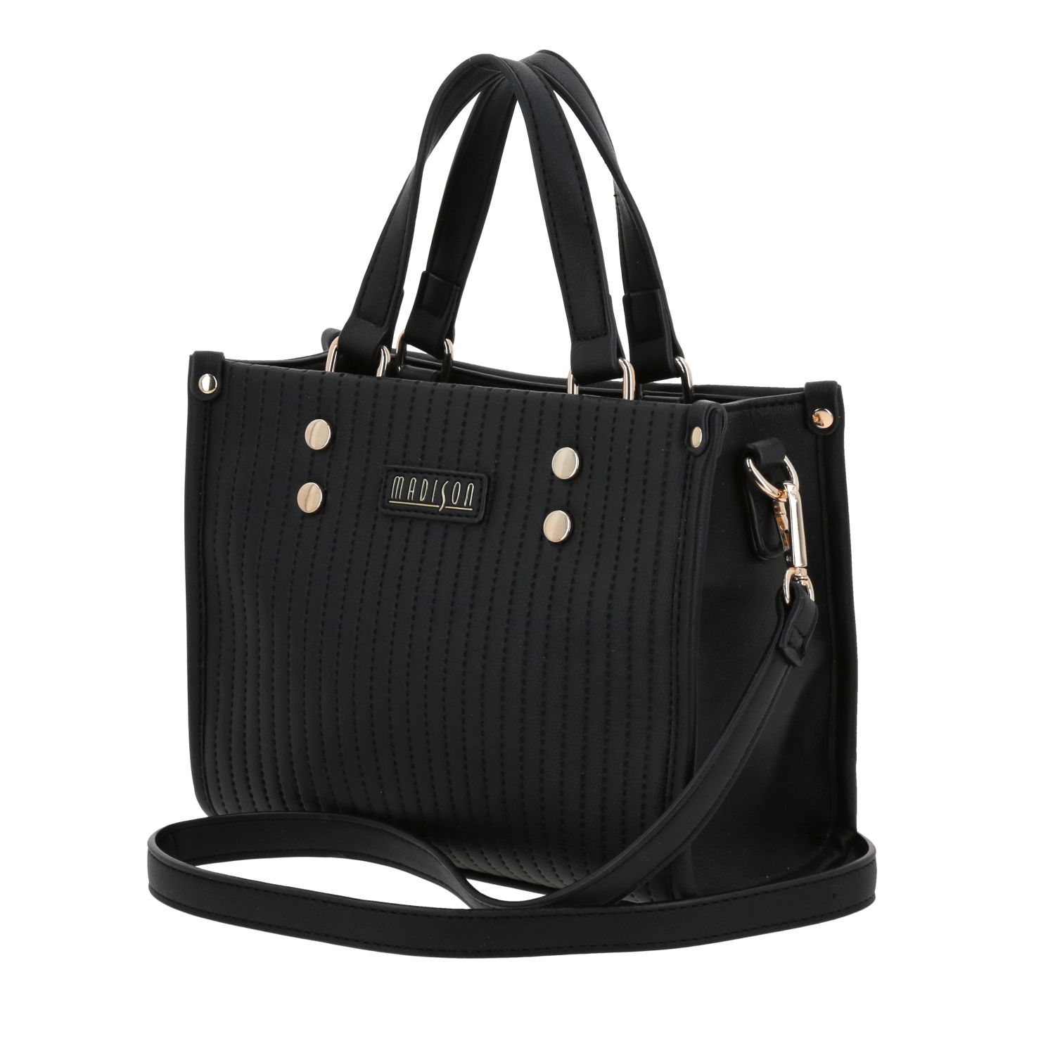 Bolsa de Mano para Dama Madison by Chenson Negra con Amplio Compartimento 2