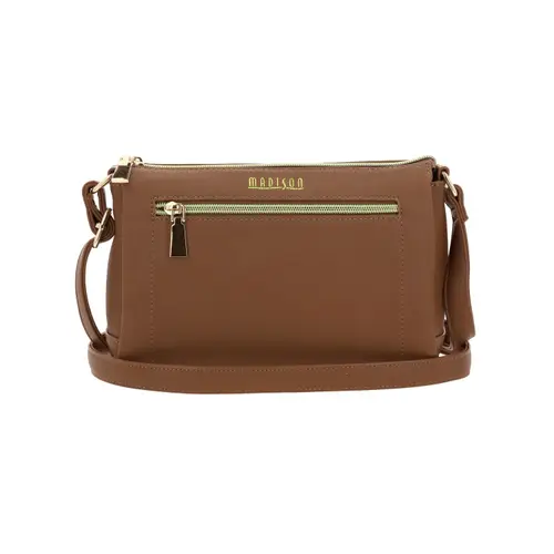 Bolsa de Lado para Dama Madison by Chenson Café con Triple Compartimento