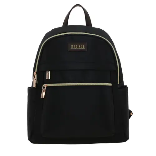 Mochila para Dama Madison Negro con Bolsillos - Casual y Funcional 1