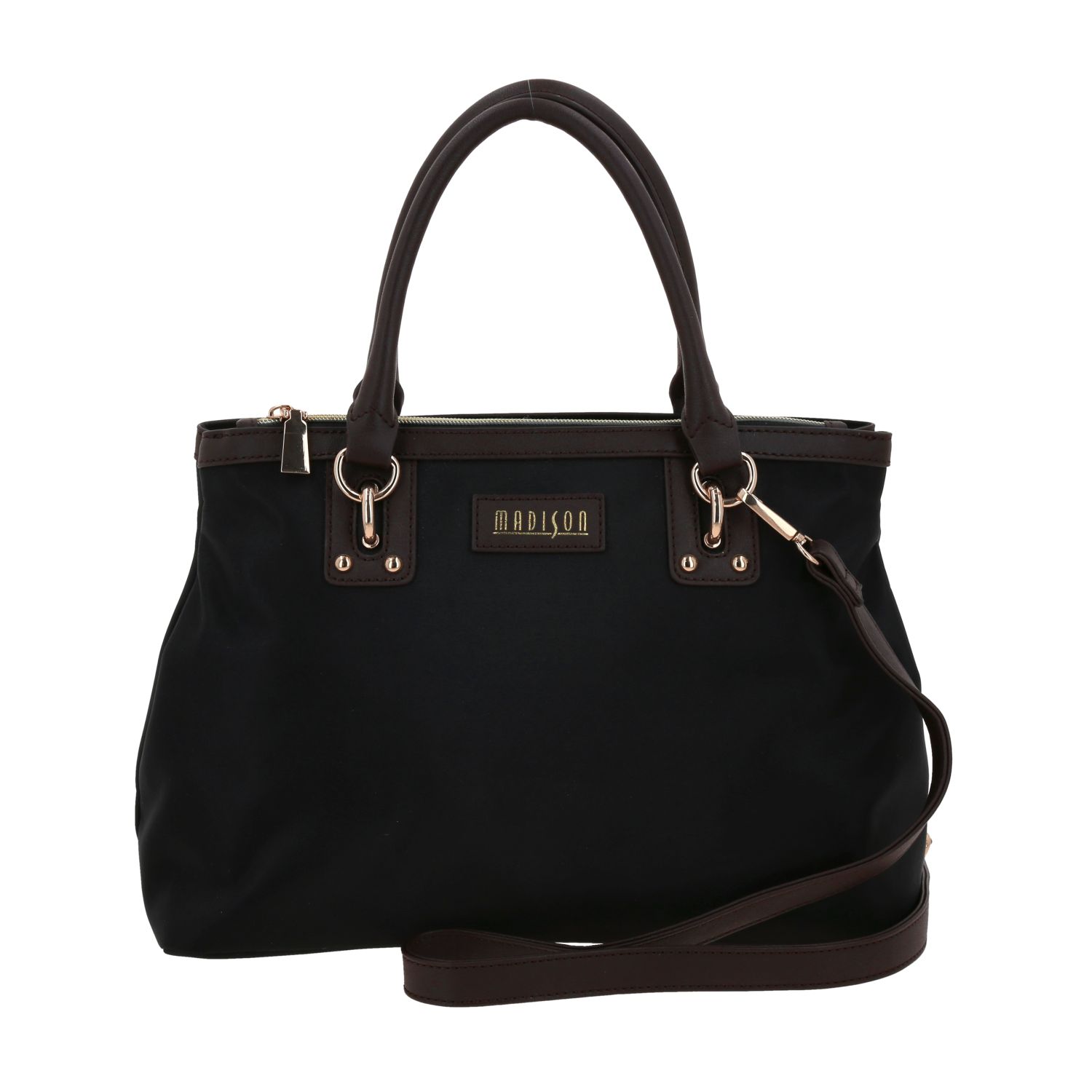 Bolsa de Mano Madison Negro | Doble Compartimento Ajustable