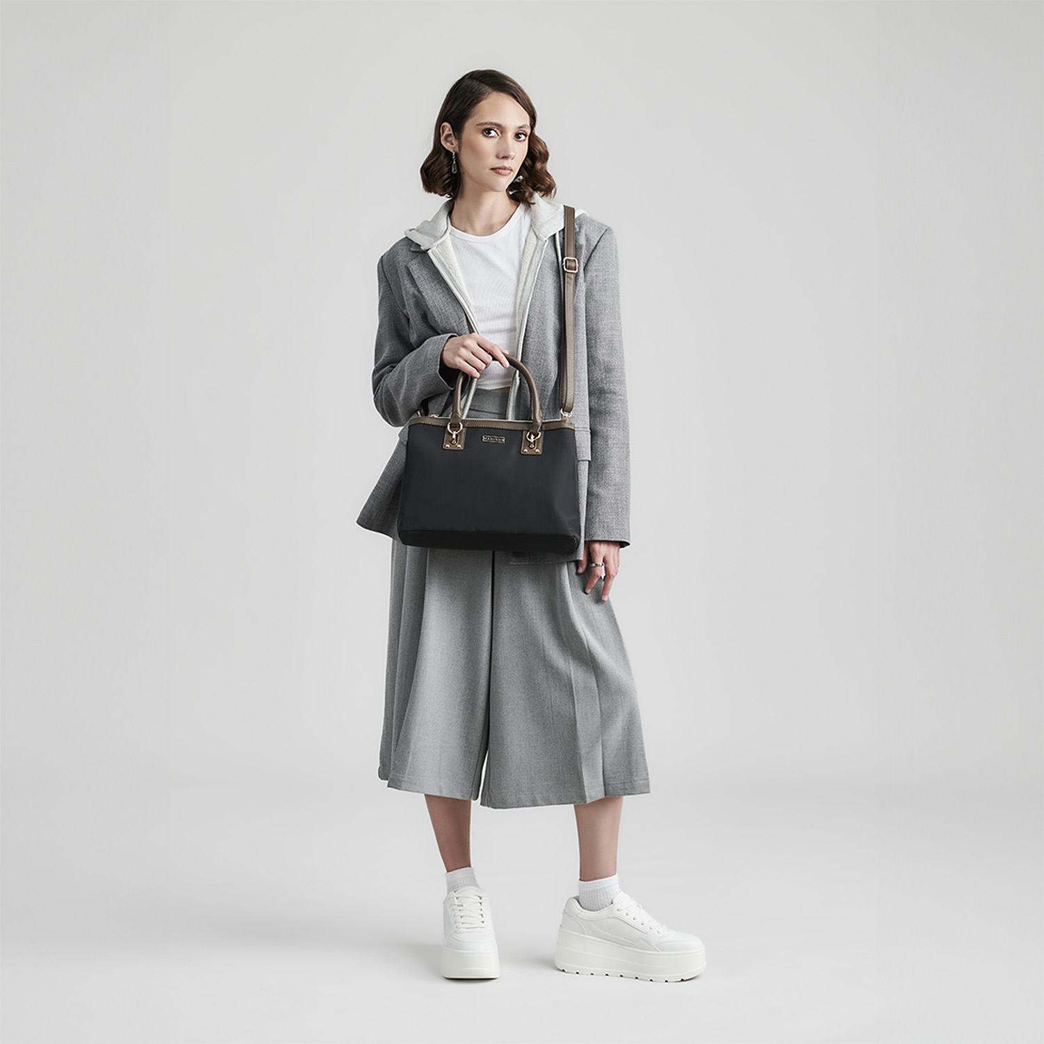 Bolsa de Mano Madison Negro | Doble Compartimento Ajustable - vista 2