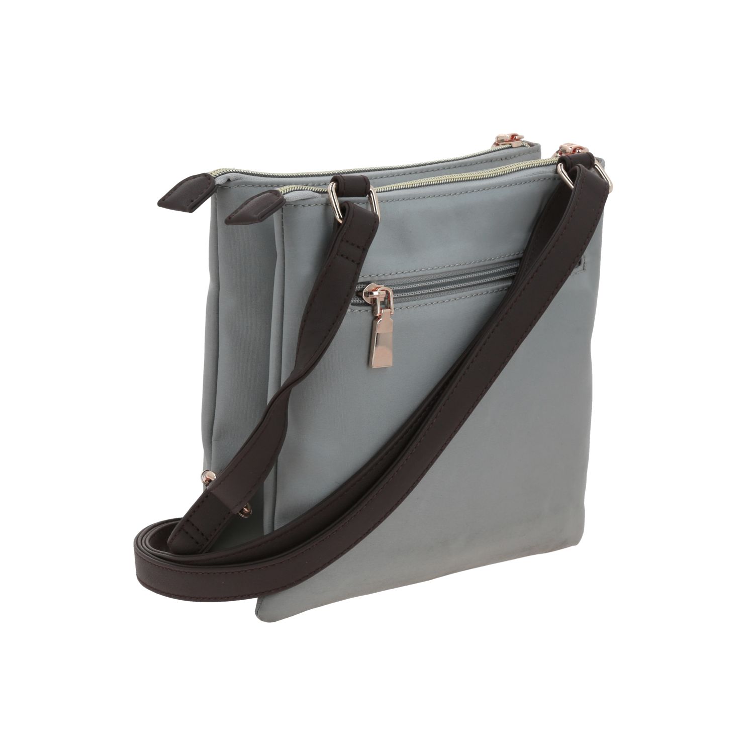 Bolsa de Lado para Dama Madison by Chenson Gris con Doble Compartimento 3