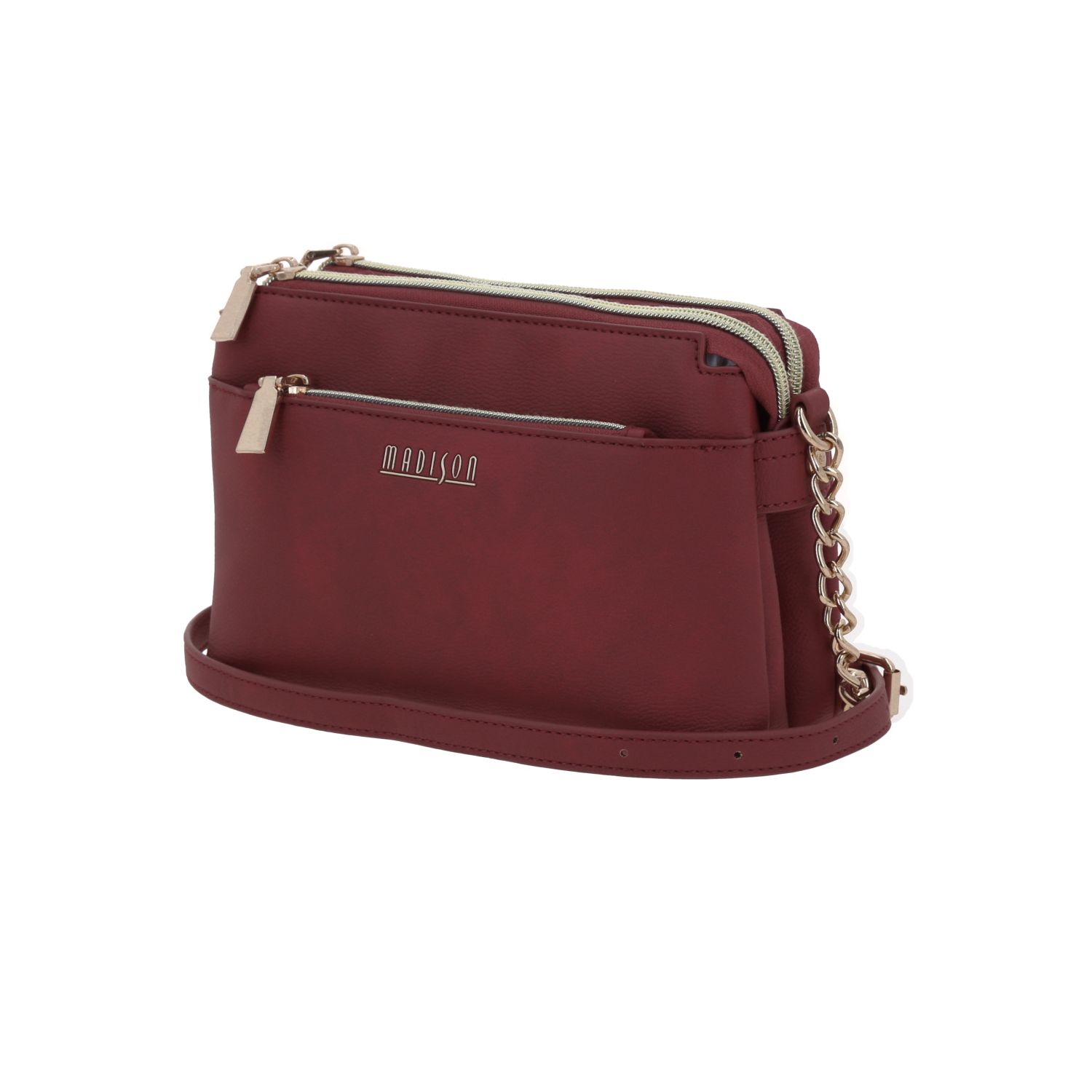 Bolsa de Lado para Dama Madison by Chenson Color Rojo con Doble Compartimento 2