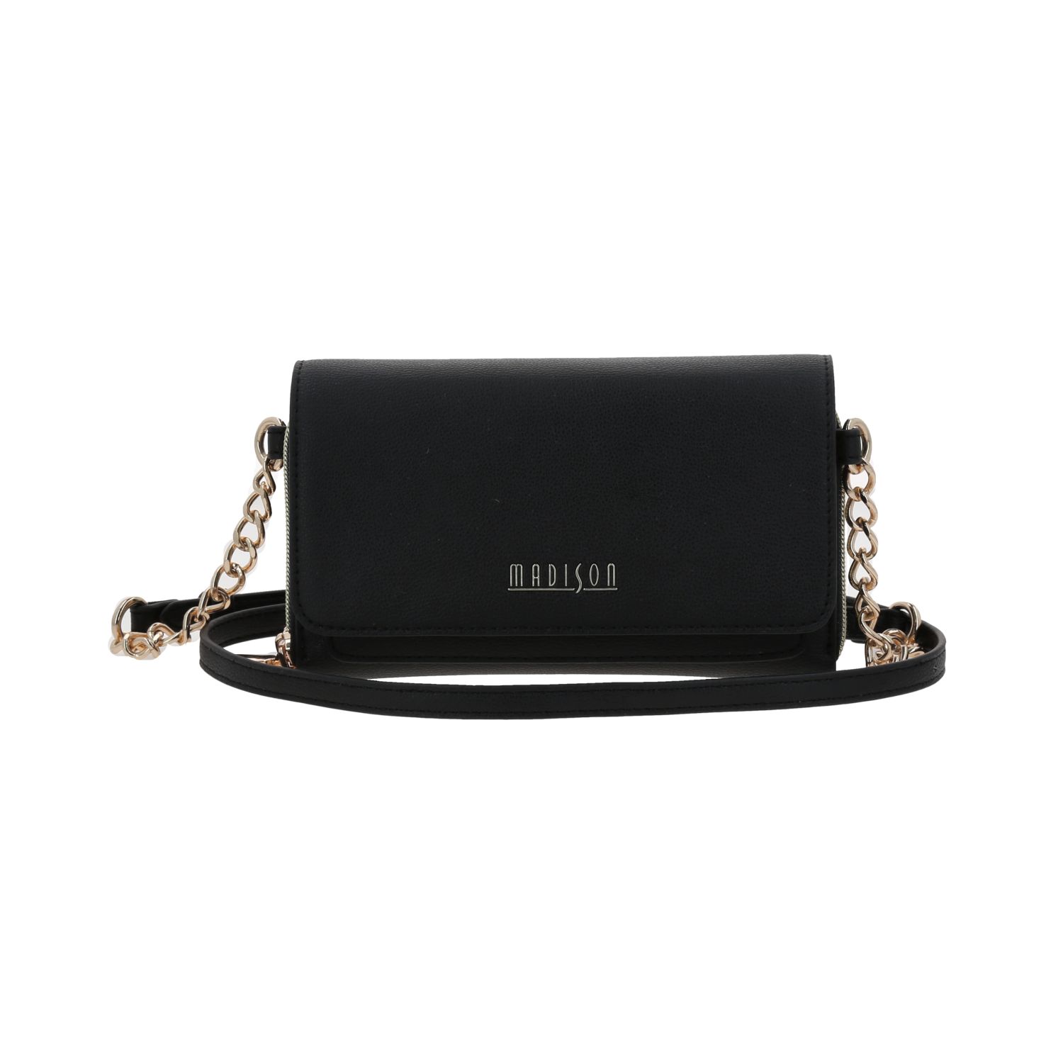 Bolsa de Lado Madison Negro para Dama - Bandolera con Tarjetero