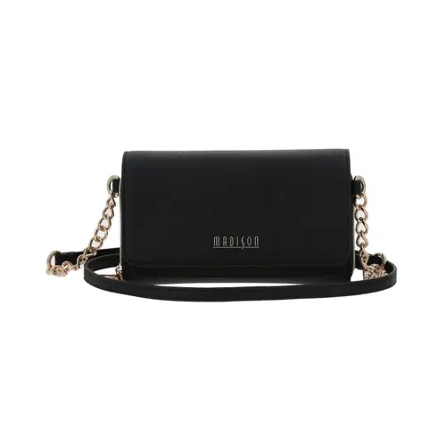 Bolsa de Lado Madison Negro para Dama - Bandolera con Tarjetero